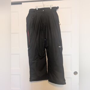 Black Snow Pants with Red Accents